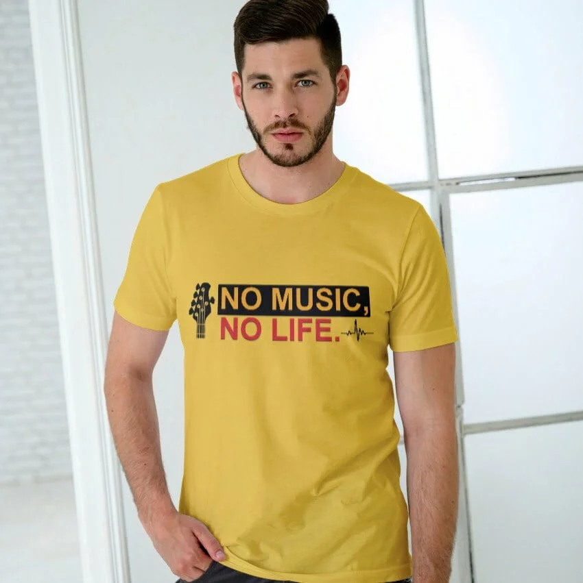 No Music No Life Round Neck Unisex T-shirt