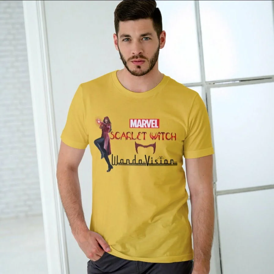Scarlet Witch Wanda Vision Men's Printed Round Neck T-shirt