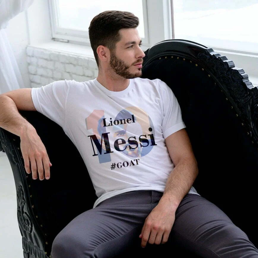 Goat Lionel Messi T-Shirt - Classic Men's Round Neck Comfortable Football T-shirt