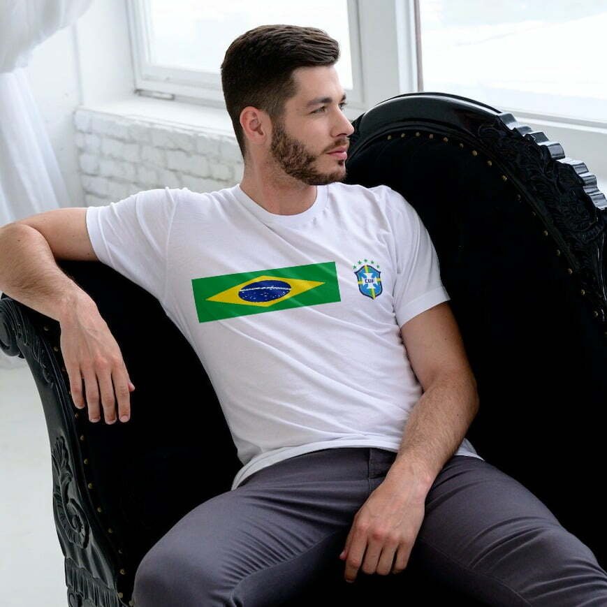 Brazil T-Shirt - Classic Men's Round Neck Comfortable Football Supporter's  T-shirt - Prindia