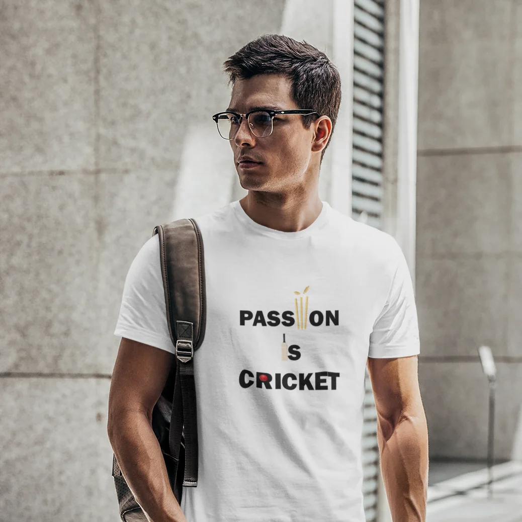 Passion is Cricket T-Shirt - Classic Men's Round Neck Comfortable Classic Cricket T-shirt