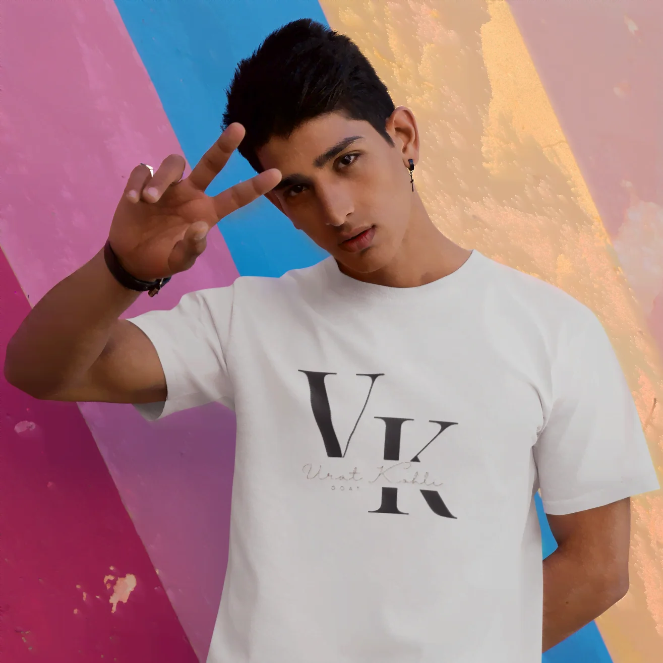 VK Virat Kohli T-Shirt - Classic Men's Round Neck Comfortable Cricket T-shirt